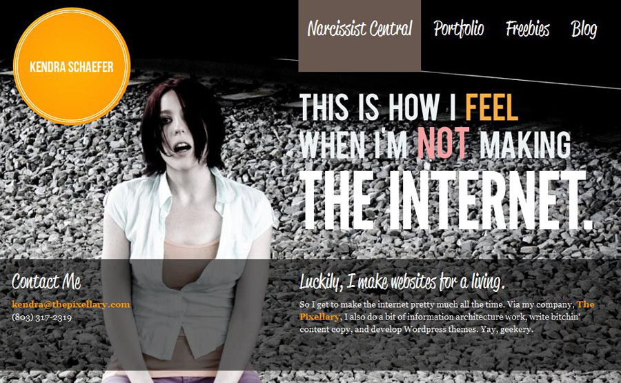 Kendraschaefer - portfolio website of an American web designer ( 25 Beautiful Portfolio Website Designs?nid=8241 )